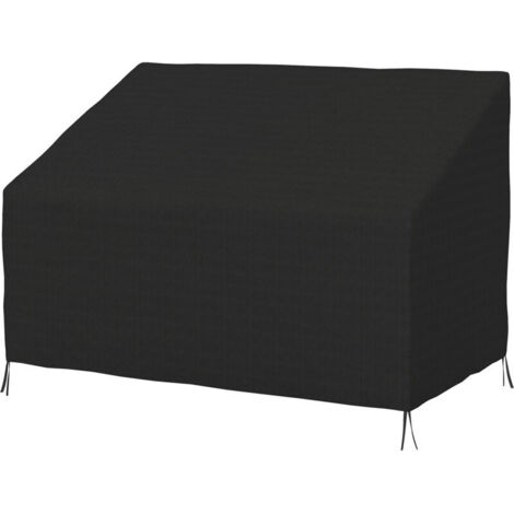 Funda impermeable para cojín de sofá de exterior, funda para banco de jardín, tejido Oxford 600D, 140 x 84 x 56/94 cm, color negro. (1/4)