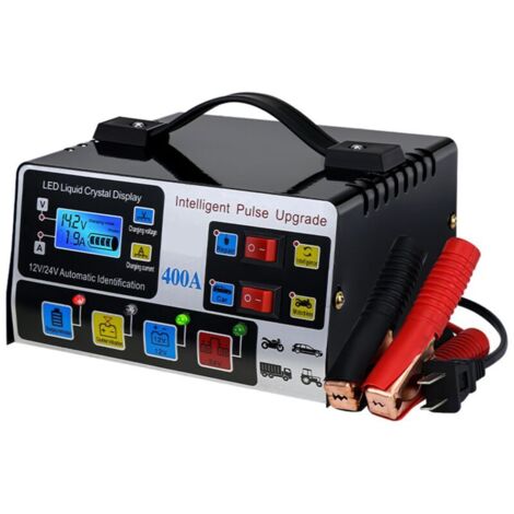 Cargador de batería para coche inteligente de pulso de alta frecuencia de 12V/24V con enchufe estadounidense. (1/4)