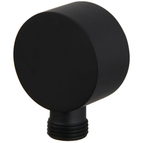 Soporte para cabezal de ducha negro mate, montaje en pared, soporte para cabezal de ducha de mano de latón (1/4)