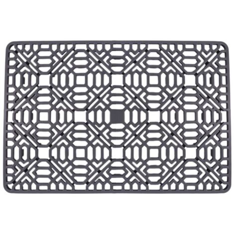 Alfombrilla protectora para fregadero de cocina, de acero inoxidable, porcelana y silicona, antideslizante y resistente al calor. (1/4)