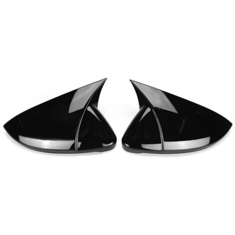 Cubierta universal de espejo retrovisor negro brillante con conversión tipo cuerno de toro para Golf (1/4)