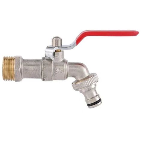 Grifo de agua de latón de alta calidad, resistente al óxido y a las heladas + Conector de manguera gratuito + Libro electrónico para jardín, lavadora y barril de agua de lluvia (1/4)
