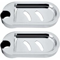 Jabonera de ducha, 2 jaboneras para barra de ducha, soporte de esponja de pared, bandeja para jabón, repisa de ducha ajustable para barra de ducha, diámetro del orificio: 25 mm