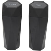 Cubo de basura para coche con tapa, 2 piezas, a prueba de fugas, decorativo, automotriz, portátil, automático, cubo de basura negro