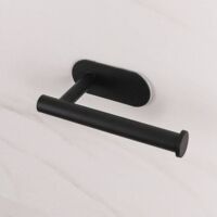 Soporte para papel higiénico, soporte adhesivo para papel higiénico, soporte negro para papel higiénico, soporte de pared para papel higiénico sin necesidad de taladrar, dispensador de papel higiénico