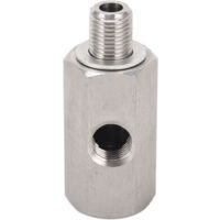 Sensor de presión de aceite M10x1.0, adaptador en T a M10, manómetro de línea de combustible del turbocompresor, acero inoxidable