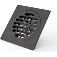 Desagüe cuadrado para ducha en latón negro mate, resistente a los olores, 10 cm, para bañera y ducha, rejilla de desagüe, sifón de ducha, filtro para cabello, tapa de desagüe exterior para ducha