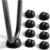 Juego de 8 protectores de patas de silla tipo horquilla negros
