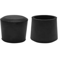 Juego de 4 protectores de goma redondos antideslizantes para patas de sillas, color negro, 28 mm
