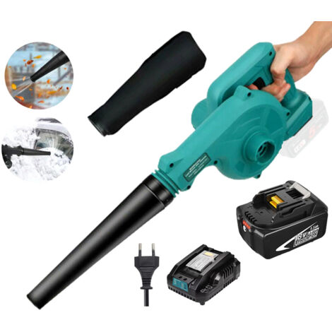 Vacuum cleaner blower battery, electric building vacuum cleaner 130 miles per hour, 2-in-1, with 5.5 ampere battery and fast charger, compatible with Makita battery