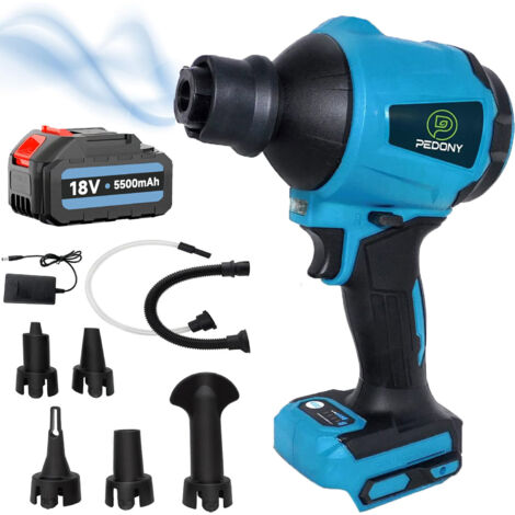 Air compressor, air compressor spray gun, compressed air spray gun, body only, with 5500mAh battery and charger, compatible with Makita 18V battery