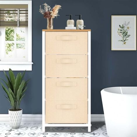 Chests of drawers,4-Drawers Bedroom Storage Cabinet Fabric
