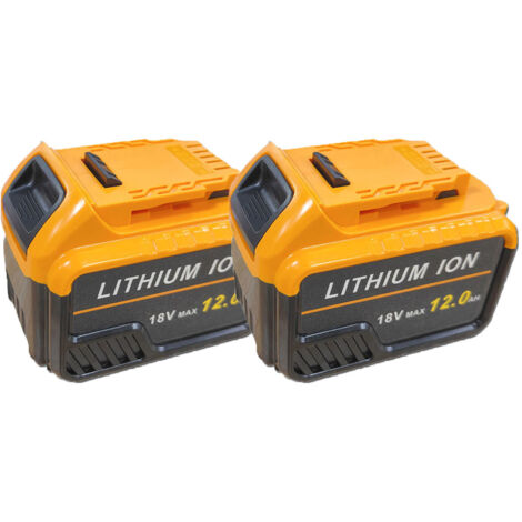 2x Battery 12.0AH Replacement For DEWALT DCB184 18V 8.0Ah XR Li-ion Slide Battery DCB183 DCB182,with LED indicator,Compatible With Dewalt Tool (1/5)