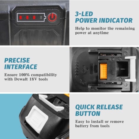 2 Batteries 8000mAh 18V, Replacement Battery For Makita BL1850 18V Li-Ion LXT Lithium-Ion Battery BL1850B BL1830 w/LED,Compatible with Makita 18V Cordless Power Tools & Charger