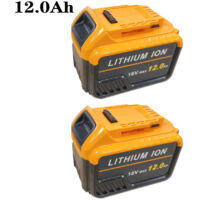 2 pcs 18V 12.0Ah DCB200 Replacement for Dewalt Battery 18V DCB180 DCB181 DCB-182 DCB-183 DCB184 DCB185 DCB-184B-XJ with LED Indicator,Compatible With Dewalt Tool & Charger