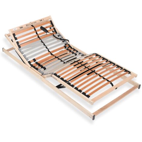 Lattenrost 90x200 cm montiert elektrisch verstellbares Kopf & Fußteil 5 Zonen 28 Latten Belastbarkeit 150 kg Birkenschichtholz
