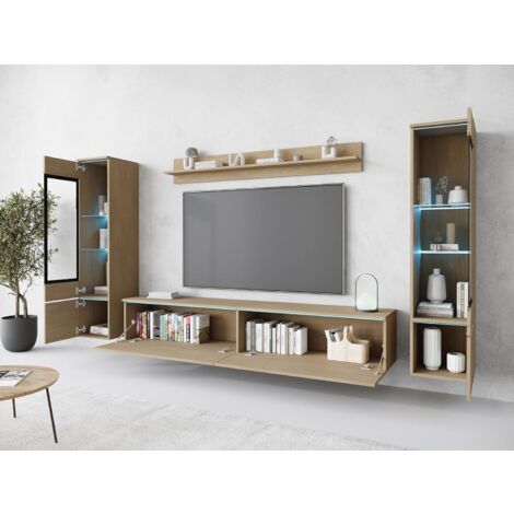 Meuble TV VERA II Muebles Slavic - 4 Pièces, Moderne, Panneau Stratifié 15mm - Pour Salon