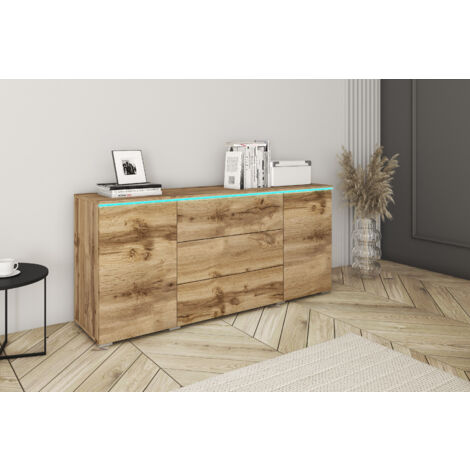 Bratex – Commode VERA 150 cm – 6 tiroirs – Panneau laminé 15 mm – Bords ABS – Glissières télescopiques – Design moderne sans poignées (1/3)