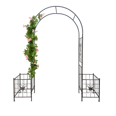 Portail De Jardin - MOTHINESSTO - LY2867 - Acier Corten - 105x205 Cm - Système Verrouillable