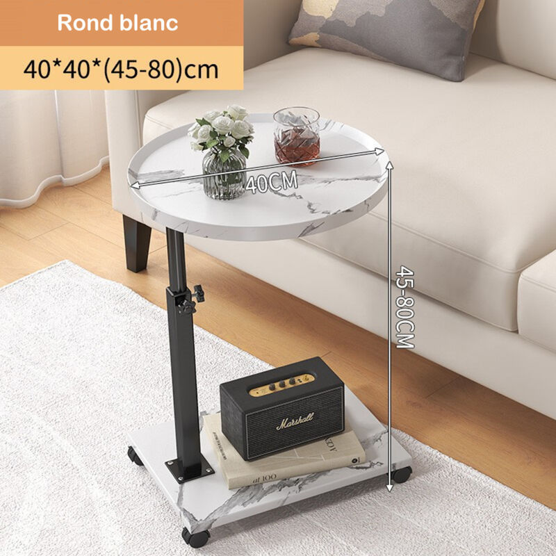 Table d'appoint sur roulettes, Bout de canapéTable de Chevet BoutTable