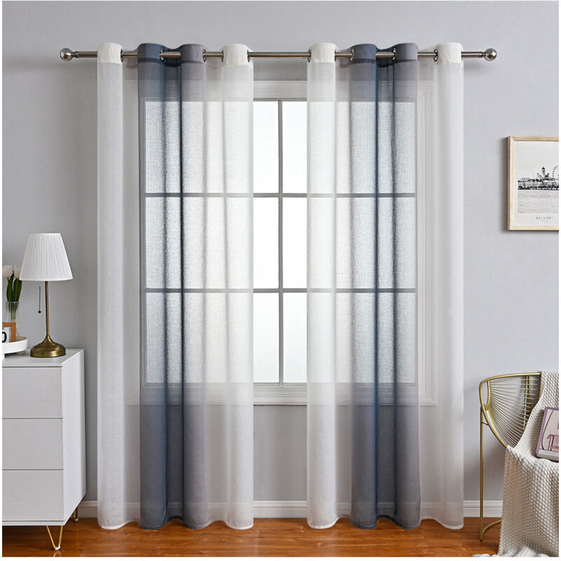 Voilage droit ALINA 60x120 blanc en polyester | Leroy Merlin