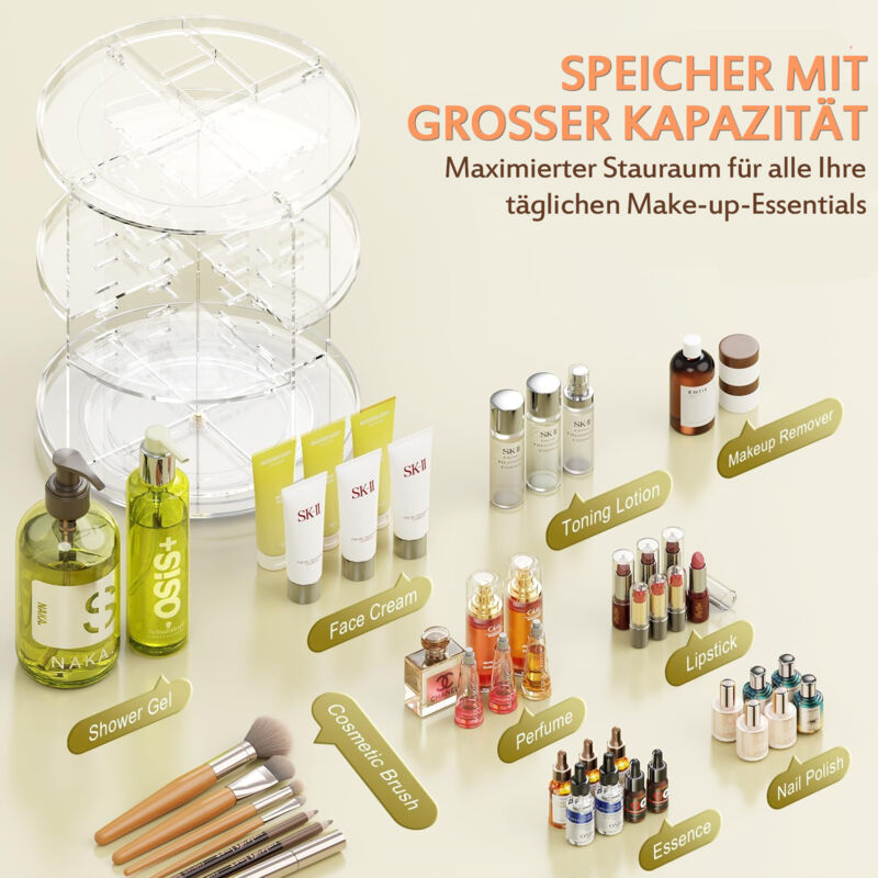 Awenia Organiseur De Maquillage Rotatif à 360 Degrés