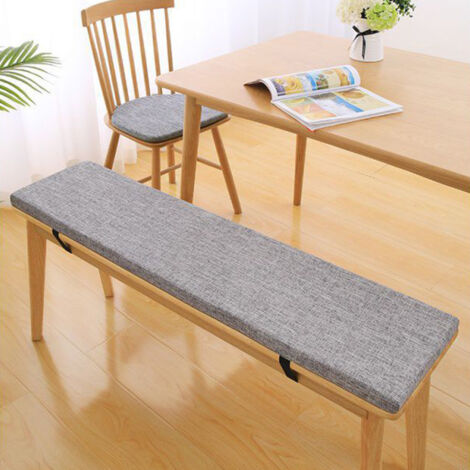 Sinbinta – Coussin de banc amovible lavable 80x30x5 cm – Antidérapant et hautement élastique – Pour bancs de jardin et balançoires – Gris clair (1/5)