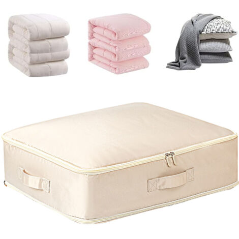 Sinbinta – Sac de rangement couette compressible 52x42x15cm – Tissu satin hommage imperméable – Gain d'espace jusqu'à 40% – Housse pour vêtements