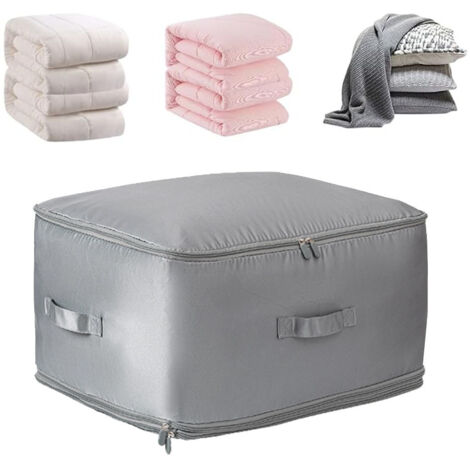 Sacs de Compression, Grand Sac de Rangement, Rangement Couette, Sac Compression Voyage, Housse Rangement Voyage, Adapté Aux Couettes de Vêtements - Gris foncé L