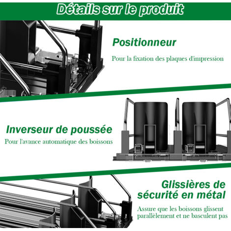 Poussoir De Boisson Automatique Réglable - Distributeur Canettes Et Bouteilles Pour Réfrigérateur Et Garage