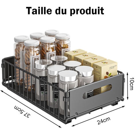 Tiroir Coulissant Cuisine Pliable, Rangement et Organisation Cuisine Fixé Avec Film Adhésif, Coulissant Rangement Armoire Cuisine Sans Perçage ni Clouage - Petit
