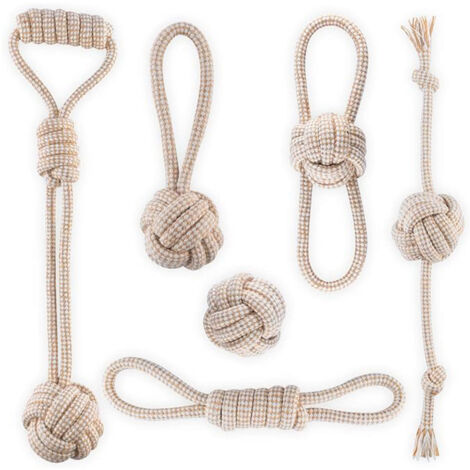 Jouet Chien en Coton Naturel Moelleux sûr Sain Balle Chien Accessoire Chien Lot de 6 de Jouets pour Chien (Chiot)
