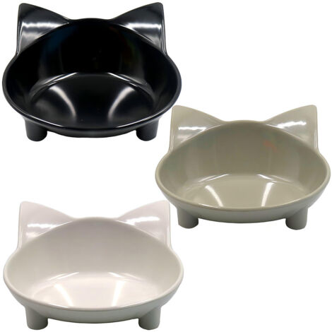 Gamelles pour Chats, Gamelle Antidérapante Multi-usages pour Animaux de Compagnie avec Caoutchouc, pour Le Soulagement de la Fatigue des Moustaches, Lot de 3 (1/5)