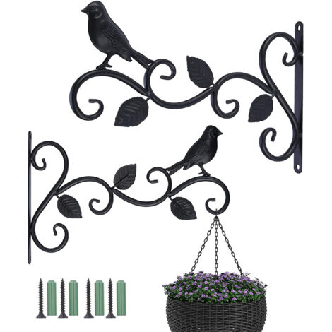 Crochets Muraux Pour Plantes BOOMTOP - Lot De 2, Métal Blanc, 25x21 Cm, Pour Paniers, Lanternes, Décoration Balcon