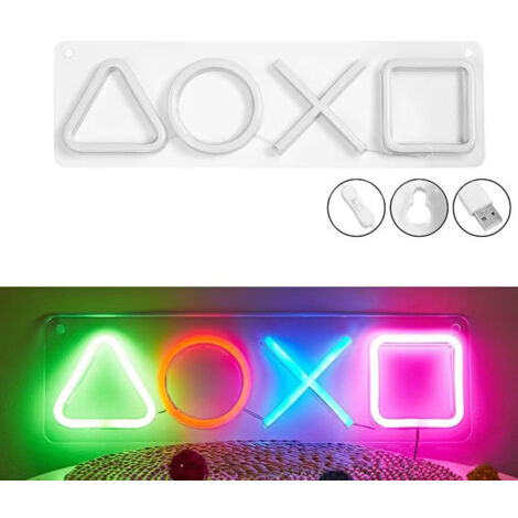 Lampe de jeu à rayures LED - Lumière de symbole PS Playstation - Enseigne lumineuse au néon (1/5)