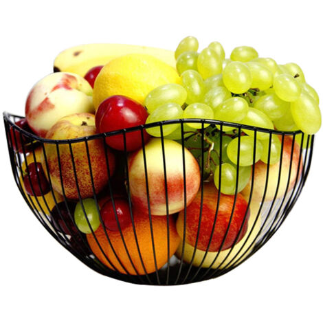 Corbeille à Fruits avec Forme de Vague, Panier à Fruits en Métal, Modern Bol à Fruits Décorative, Snack Alimentaire Panier, Panier de Stockage pour Fruits, Légumes, Pain