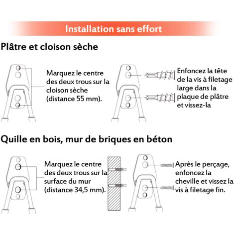 Crochet Rangement Garage, Lot de 12 Crochets Muraux Robustes avec Revêtement Antidérapant, Crochets Carrés, Crochets Ondulés, pour Pelles,Vélos,Outils,Cordes, Tondeuses à Gazon et Plus Encore