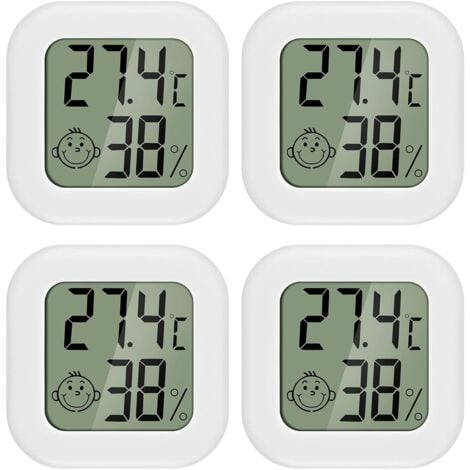 DWEPTU Lot De 4 Mini Thermomètres Hygromètres Numériques Pour Intérieur, Hygromètre, Température Et Humidité Avec Degrés Fahrenheit (℉) Pour Caves, Jardins, Caves, Placards, Réfrigérateurs, Etc - Foto 7