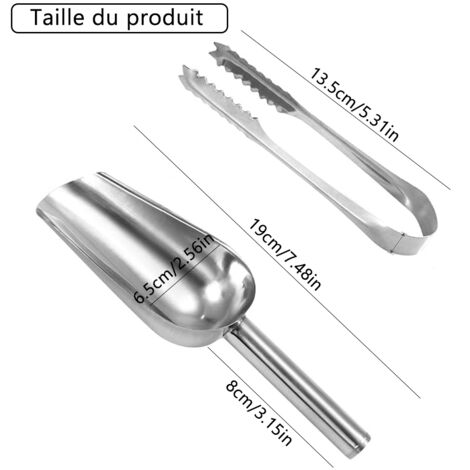 Seau à Champagne Inox Chefline – Pince à Glace 7 Pouces – Acier Argenté – Bar/Restaurant