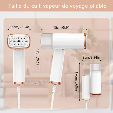 Defroisseur Vapeur Vertical, Fer à Repasser Vertical Portable 1000W 100ML, Défroisseur Vapeur, Vapeur Steamer Convient à Tous les Tissuspour, la Maison, le Voyage, la maison et le bureau