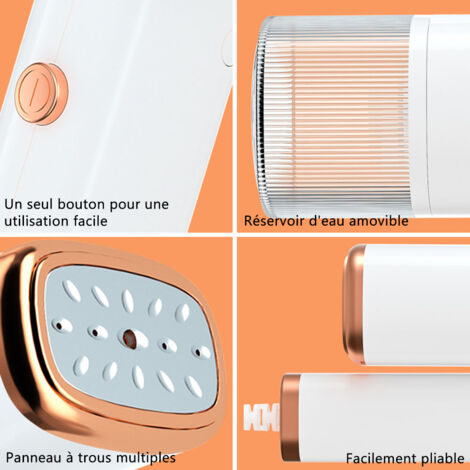 Defroisseur Vapeur Vertical, Fer à Repasser Vertical Portable 1000W 100ML, Défroisseur Vapeur, Vapeur Steamer Convient à Tous les Tissuspour, la Maison, le Voyage, la maison et le bureau