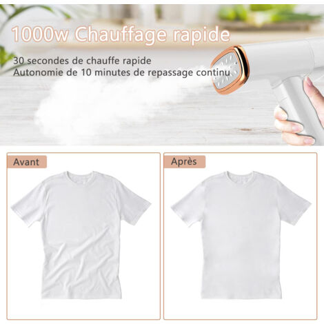 Defroisseur Vapeur Vertical, Fer à Repasser Vertical Portable 1000W 100ML, Défroisseur Vapeur, Vapeur Steamer Convient à Tous les Tissuspour, la Maison, le Voyage, la maison et le bureau