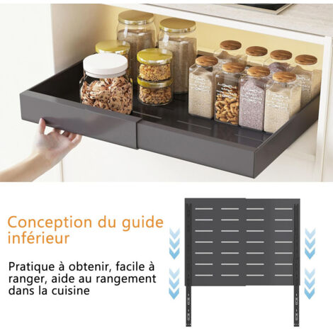 PNNP Tiroir Coulissant Cuisine Adhesif: Rangement Coulissant Placard Cuisine - Plateau
