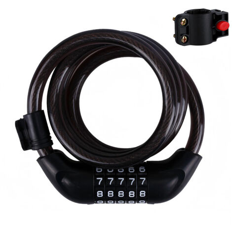 Antivol Velo,Cadenas de velos Long 120cm x 12mm,Câble Antivol pour Vélo Scooter Motos Portail Vélo avec 5 Chiffres Intelligente Code et Vélo Poussette,Verrouillage à Vélo Antivol (1/5)