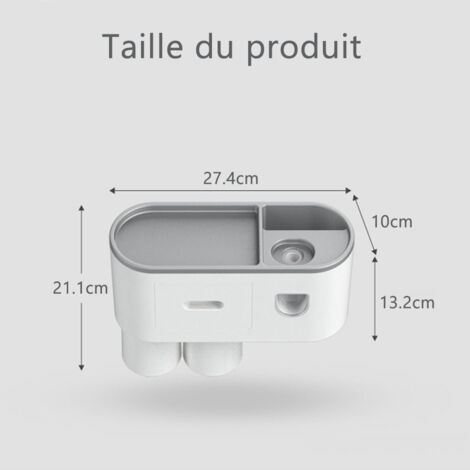 Distributeur De Dentifrice Automatique Mural Avec Support Brosse à Dents - Accessoire Salle De Bain Pratique