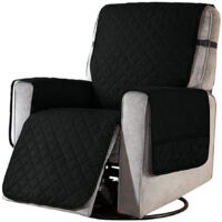 Housse de Fauteuil Relax avec Poche, Couverture de Chaise Canapé Relax, Applicable à Protection Canape Anti-Rayures Chien et Chat, Housse Canapé Imperméable - Noir S