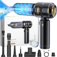 Aspirateur à Main 16000 Pa, Portable Mini Aspirateur Puissant sans Fil, Multifonctionnel Aspirateur Voiture Puissant, Aspirateur USB Rechargeable pour PC Maison Voiture Bureau Canapé - Or noir