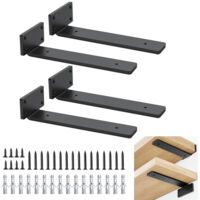 Lot de 4 Equerre Etagere Murale, Supports Pour étagères Lourdes Industrielles, Equerre Charge Lourde, Supports en L, 5 mm d'épaisseur avec Vis, supports d'étagère cachés flottants – 20 cm