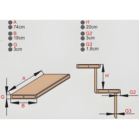 HandyStairs escalier quart tournant fermé  "Vega80" - Droite - 13 marches en pin - Sans main courante