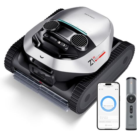 DREAME Z1 Pro - Robot pulitore per piscine senza fili, telecomando LiFi, aspirazione 8000 GPH, pulizia orizzontale della linea di galleggiamento, recupero automatico, aspirapolvere automatico per